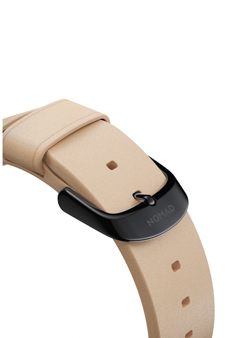 Modern Slim Leather 22mm Apple Watch® Watchband, Alternate, color, TAN/BLACK