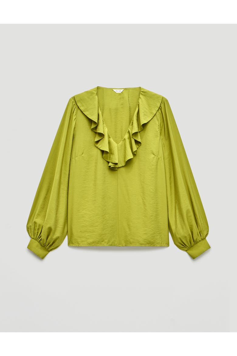 Air Flow Ruffle Blouse, Alternate, color, Olive Green