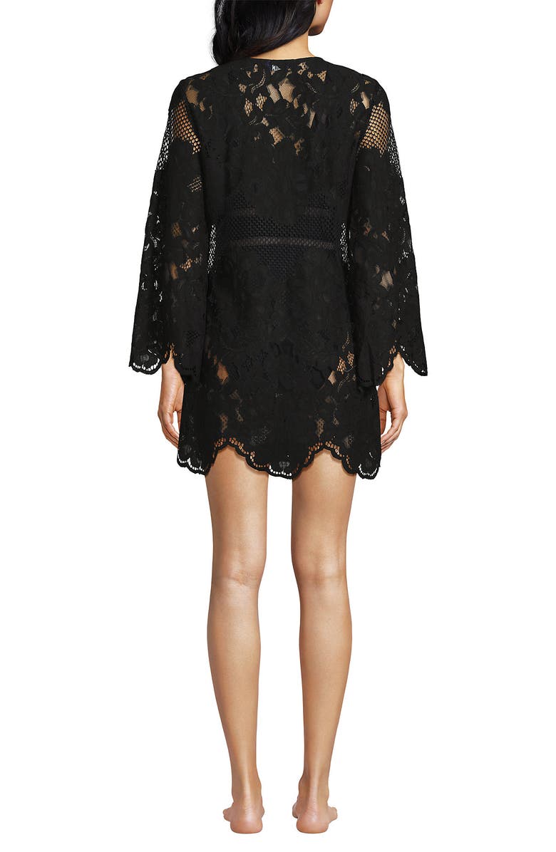 Lands' End Long Sleeve Lace Mini Swim Cover-Up Dress, Alternate, color, 