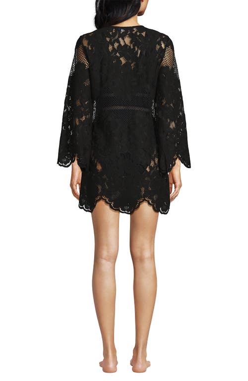 LANDS' END LANDS' END LONG SLEEVE LACE MINI SWIM COVER-UP DRESS