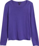 Eileen Fisher Bateau Neck Cotton Blend Sweater