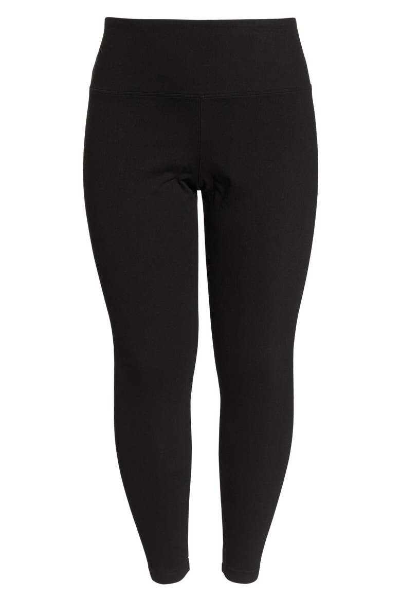 'Lyssentials High Rise Stretch Denim Leggings, Alternate, color, BLACK