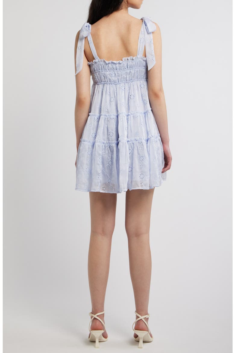 Tiered Eyelet Mini Sundress, Alternate, color, LIGHT BLUE