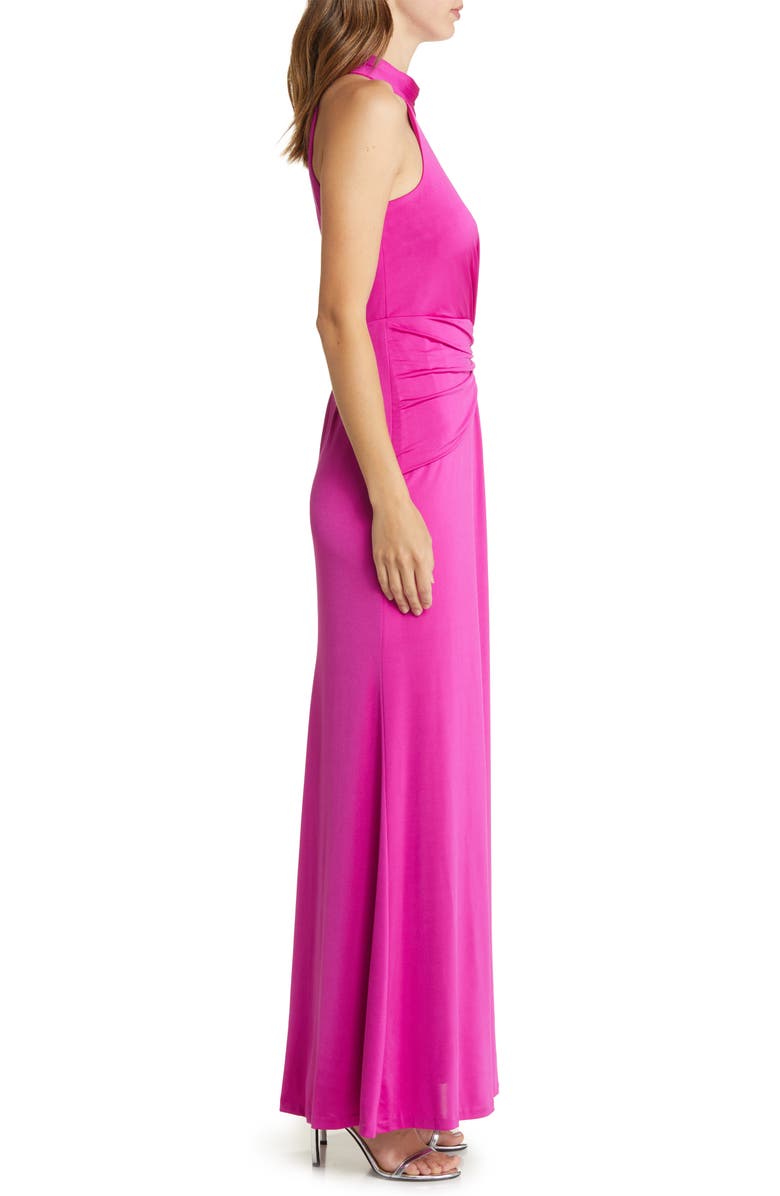 Eliza J Drape Front High Neck Gown, Alternate, color,
