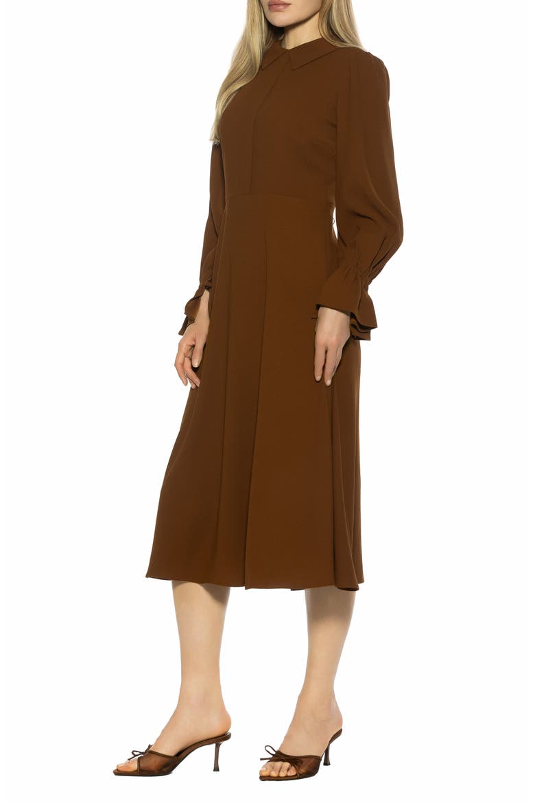 Lana Fit & Flare Midi Dress, Alternate, color, BROWN