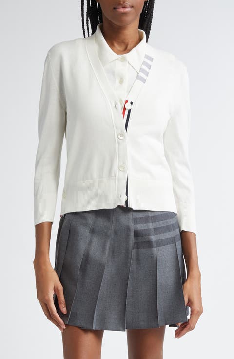 Jersey Stitch V-Neck Cotton Cardigan