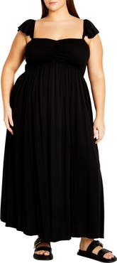 City Chic Tiarne Smocked Maxi Dress