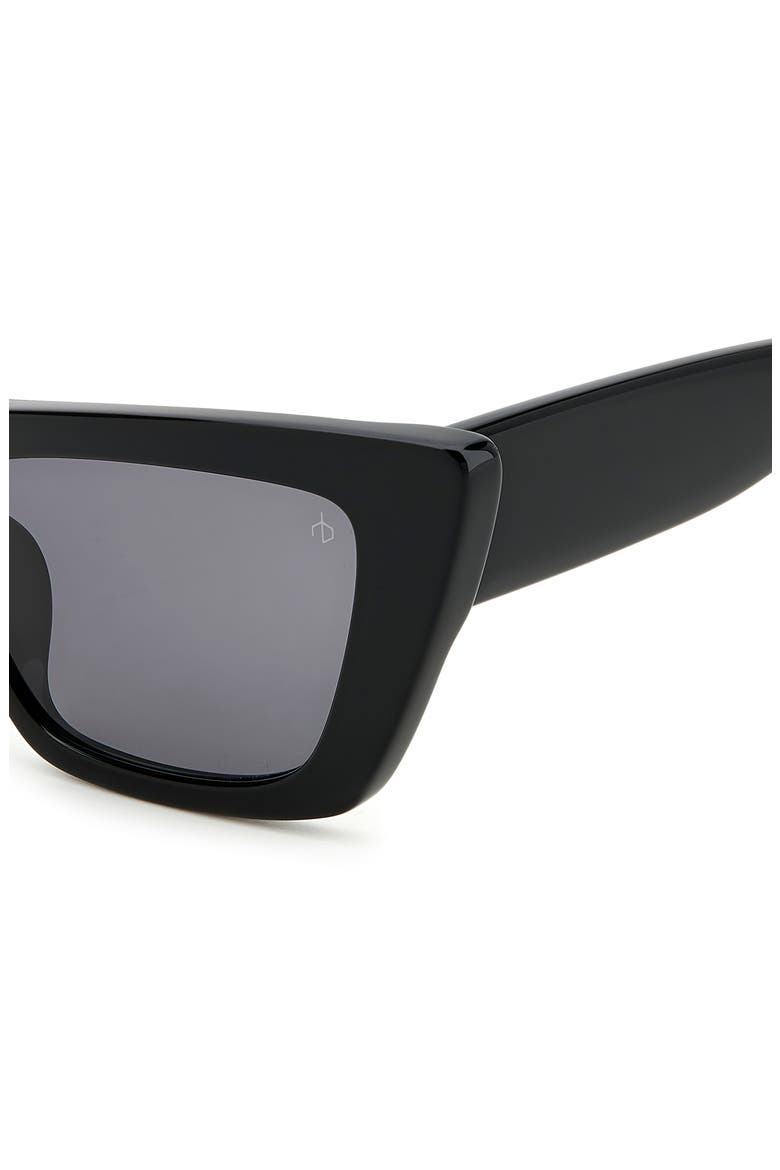 53mm Polarized Cat Eye Sunglasses, Alternate, color, BLACK/ GRAY POLARIZED