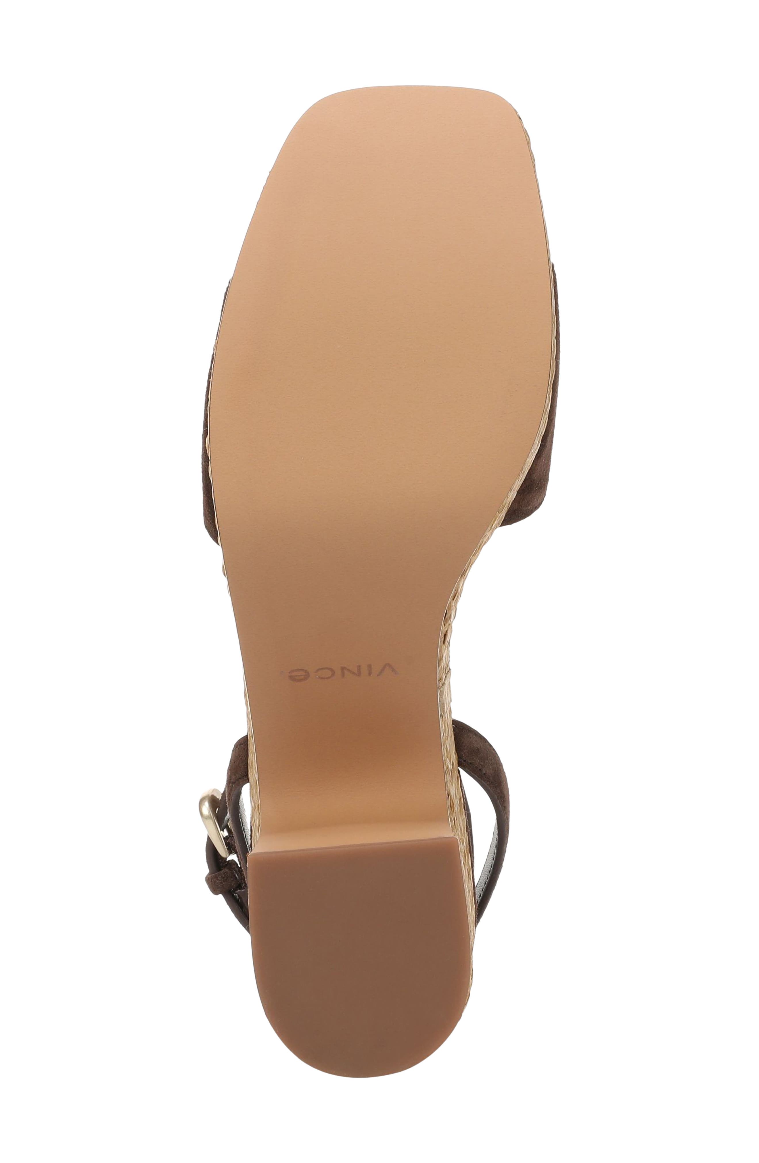 Vince Castella Ankle Strap Platform Sandal, Alternate, color, Cacao Brown