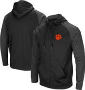 COLOSSEUM Men's Colosseum Black Clemson Tigers Big & Tall Blackout Raglan Full-Zip Hoodie