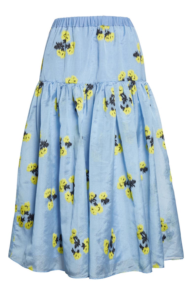 Tanya Taylor Lara Midi Skirt, Alternate, color, Summer Blossom Oxford Blue