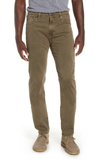 Ag Tellis Sueded Stretch Sateen Slim Leg Pants In Green