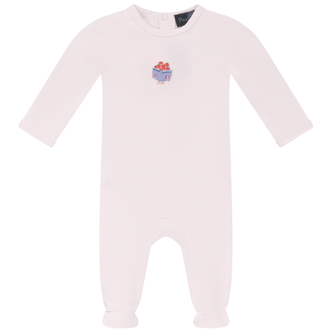 Strawberry Box Back Snap Footed Romper (Baby)