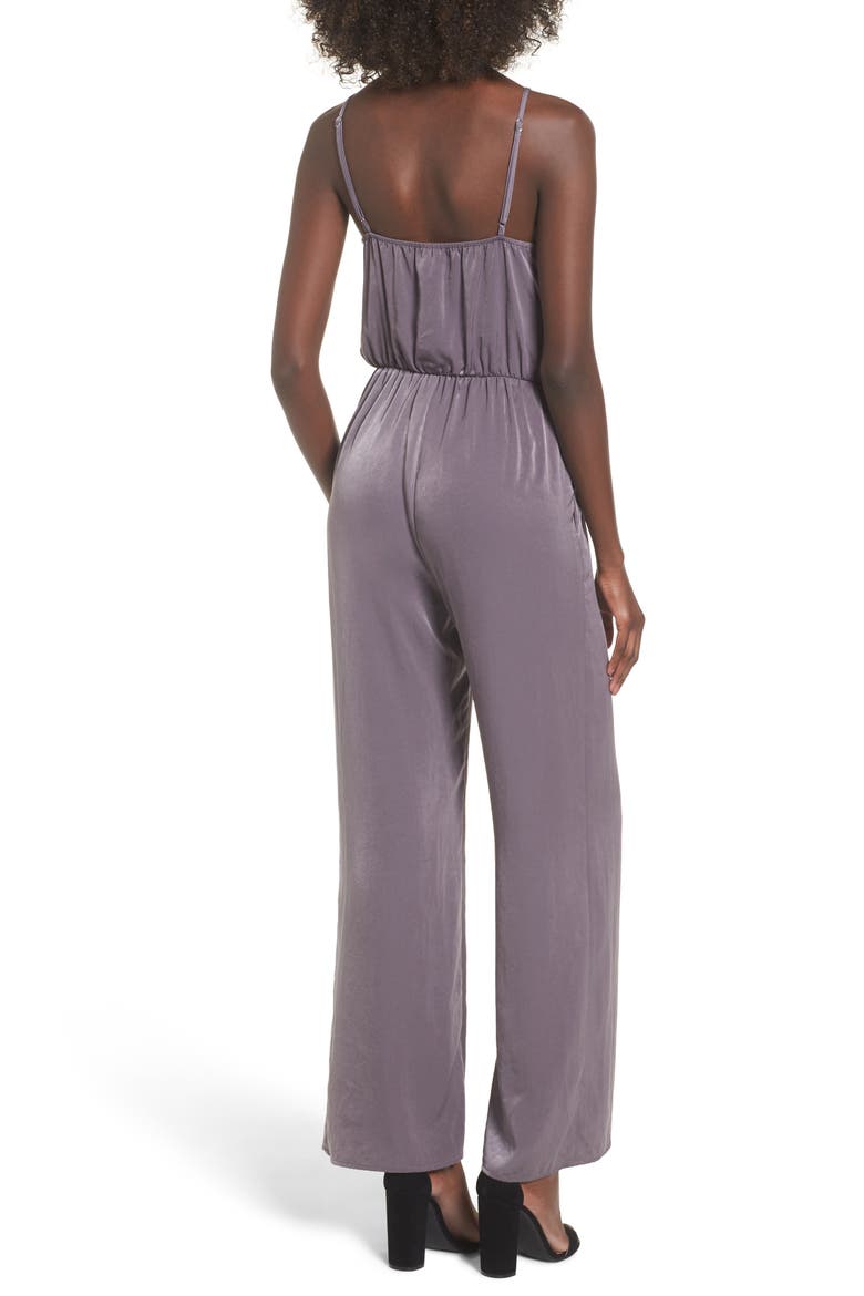 Satin Jumpsuit, Alternate, color, DARK GREY