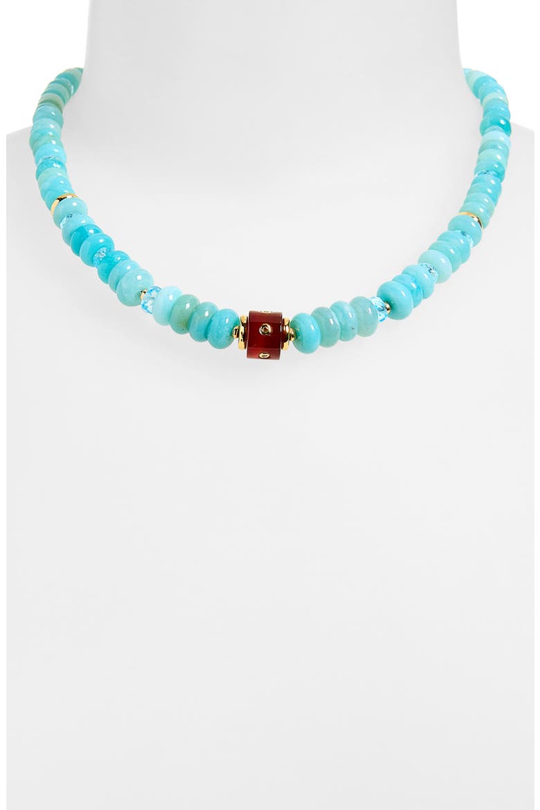 Hidden Stone Collar Necklace, Main, color, BLUE