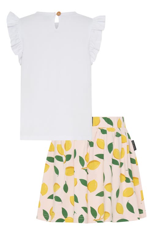 Shop Dot Australia Kids' Lemon Graphic T-shirt & Skirt Set In Yellow