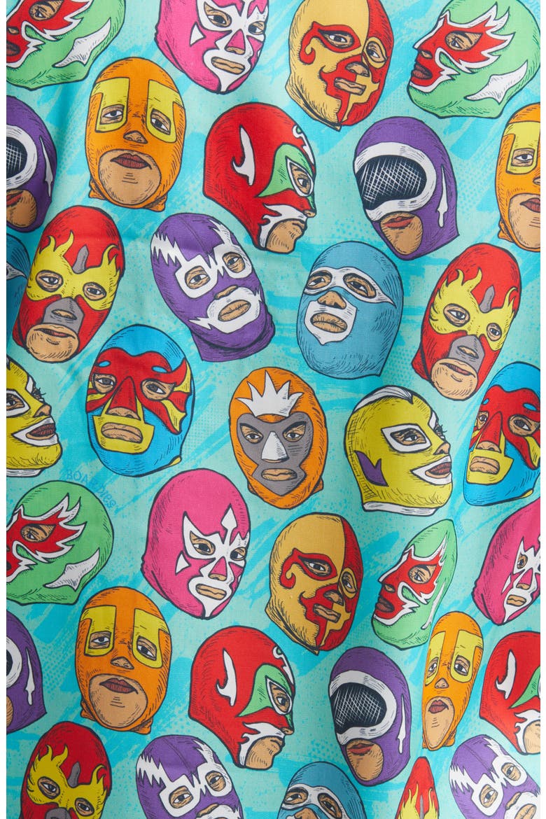 Lucha Libre Camp Shirt, Alternate, color, GREEN