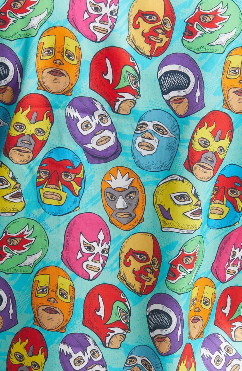 Boardies Lucha Libre Camp Shirt, Alternate, color, Green