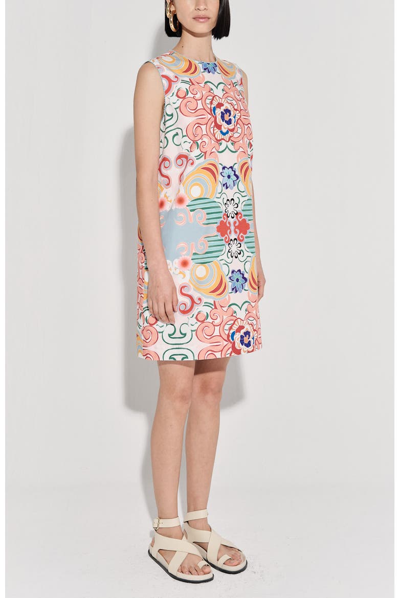 Mundo Sleeveless Column Cotton Minidress, Alternate, color, Cometa Print