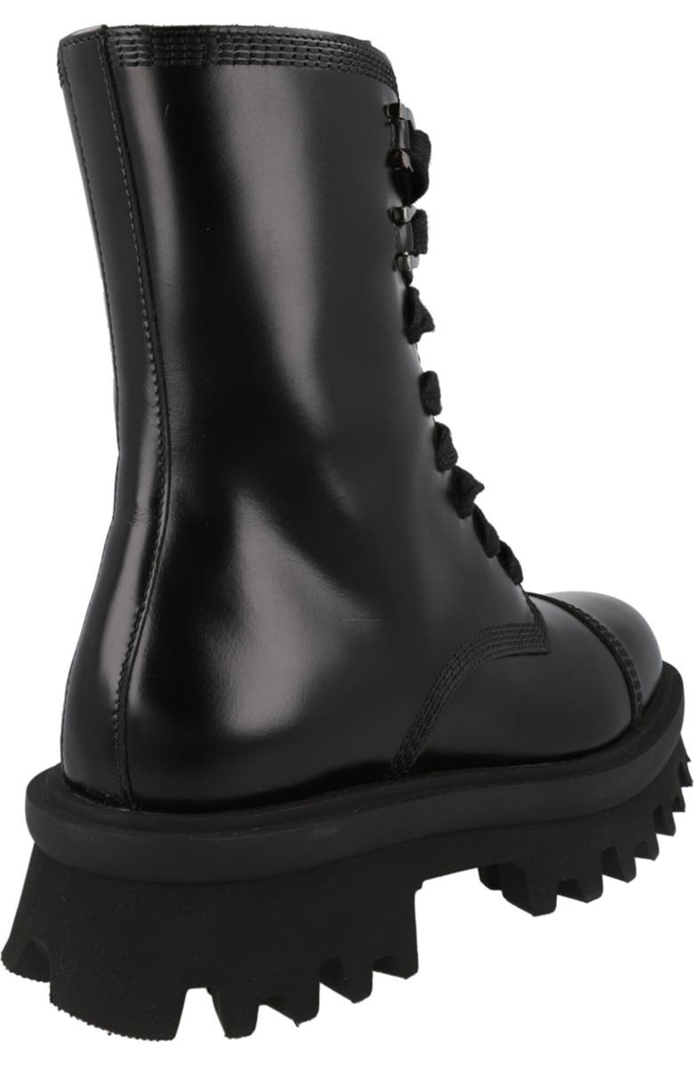 FERRAGAMO Kira Leather Lug Boot, Alternate, color, Black