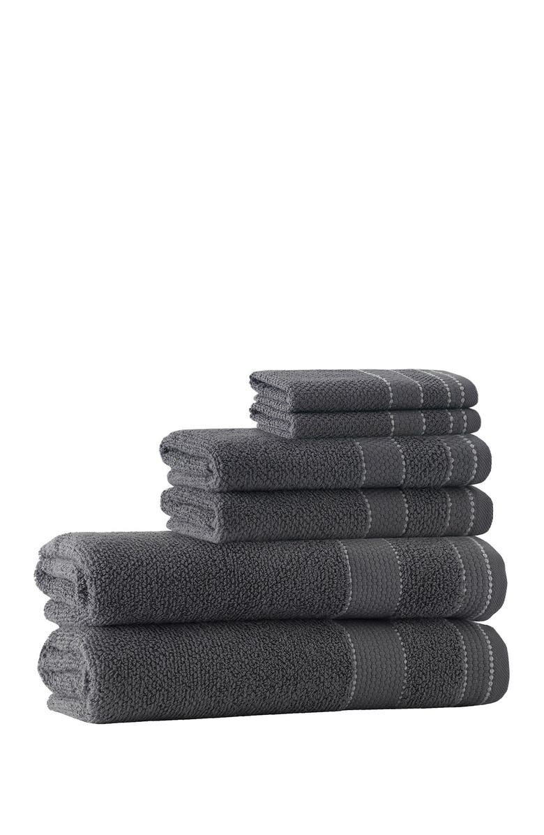 ENCHANTE HOME Monroe Turkish Cotton 6-Piece Towel Set - Anthracite, Main, color, 