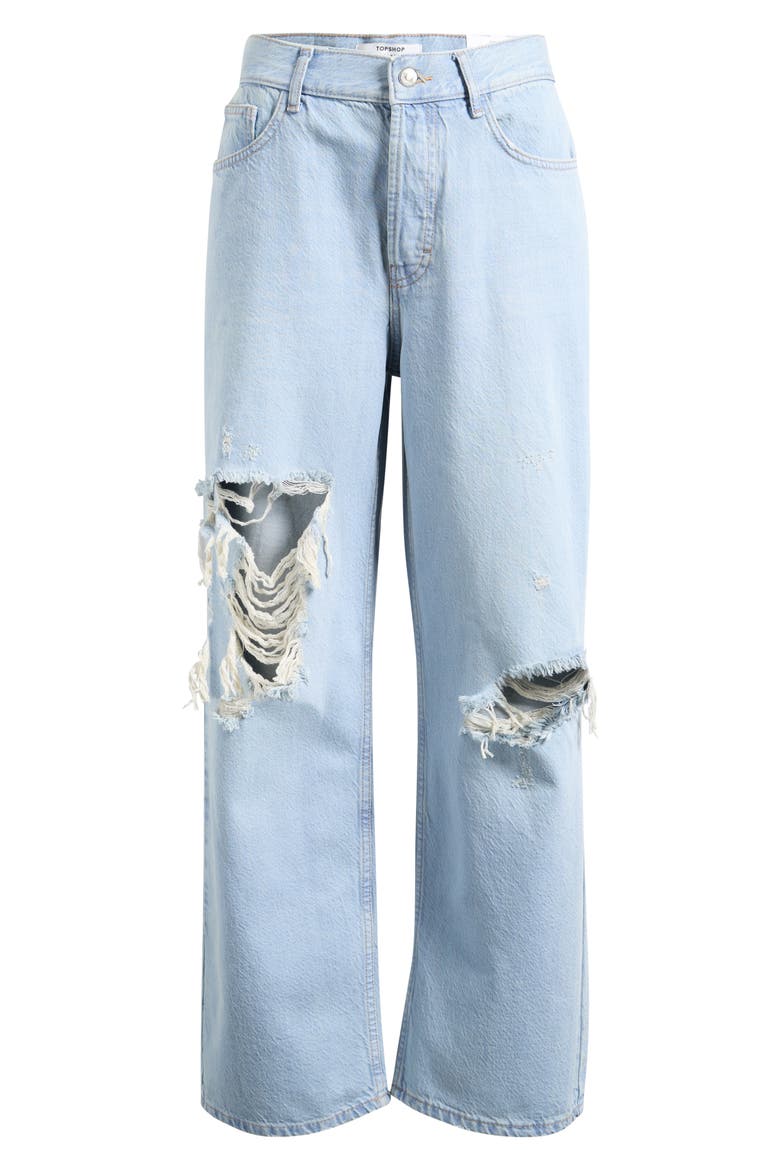 Ripped Column Jeans, Alternate, color, MBLUE