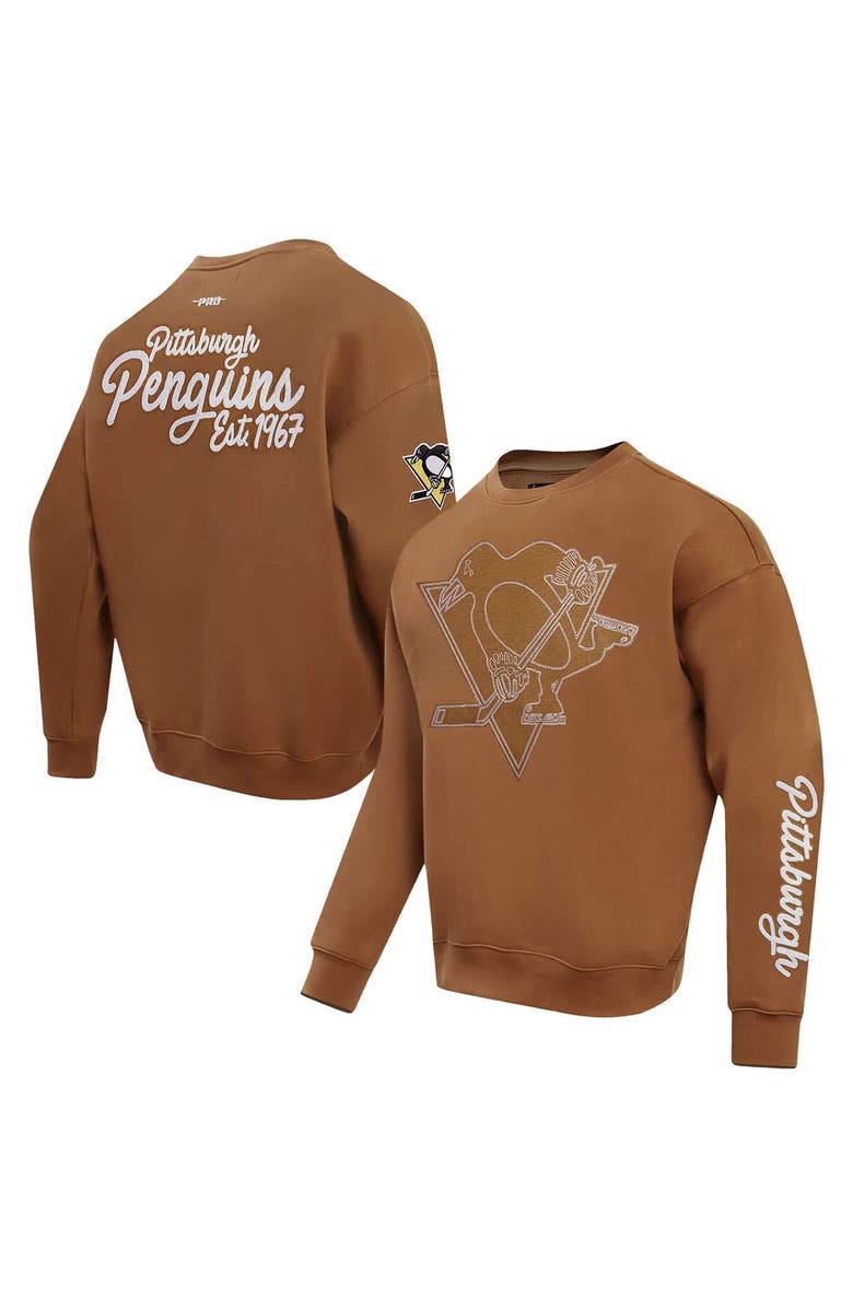 PRO STANDARD Men's Pro Standard Brown Pittsburgh Penguins Paint the City Pullover Sweatshirt, Alternate, color, Brown