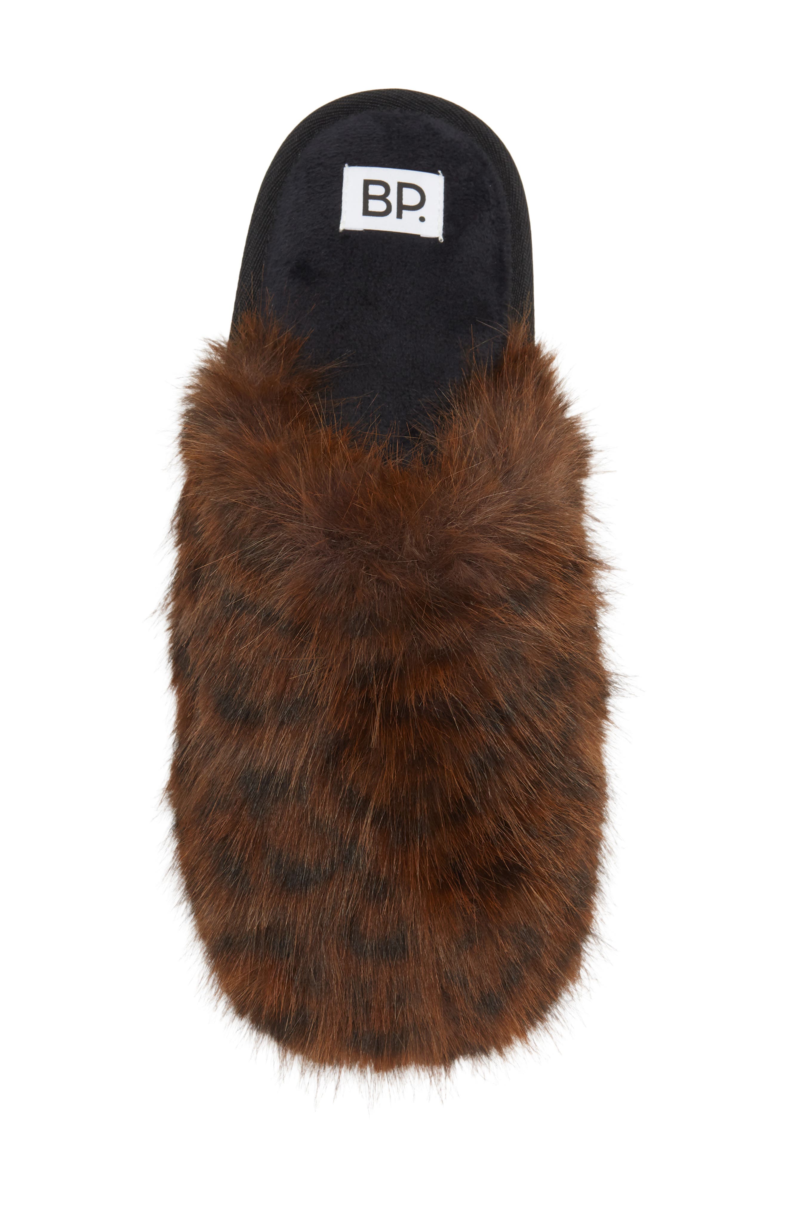 Flurry Faux Fur Scuff Slipper, Alternate, color, BROWN DARK LEOPARD