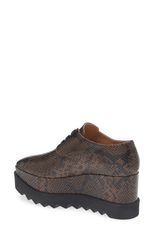 Stella Mccartney Sneakelyse Snakeskin Print Platform Sneaker In Brown