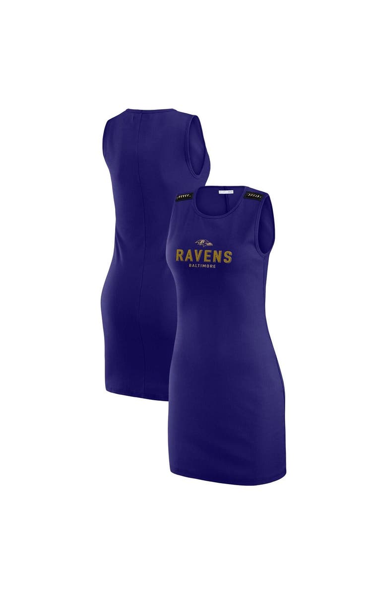 WEAR by Erin Andrews Women's WEAR by Erin Andrews x Gracie Hunt Purple Baltimore Ravens Ribbed Tank Dress, Main, color, Purple