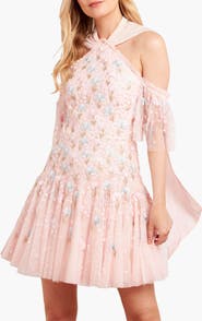 Needle & Thread Dandelion Ditsy Halter-neck Mini Dress