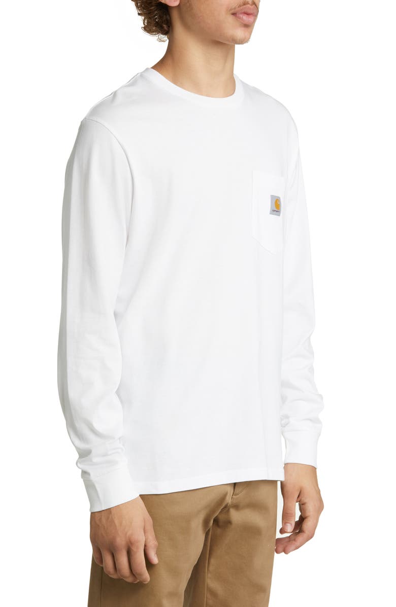 Carhartt Work In Progress Long Sleeve Pocket T-Shirt, Alternate, color, White