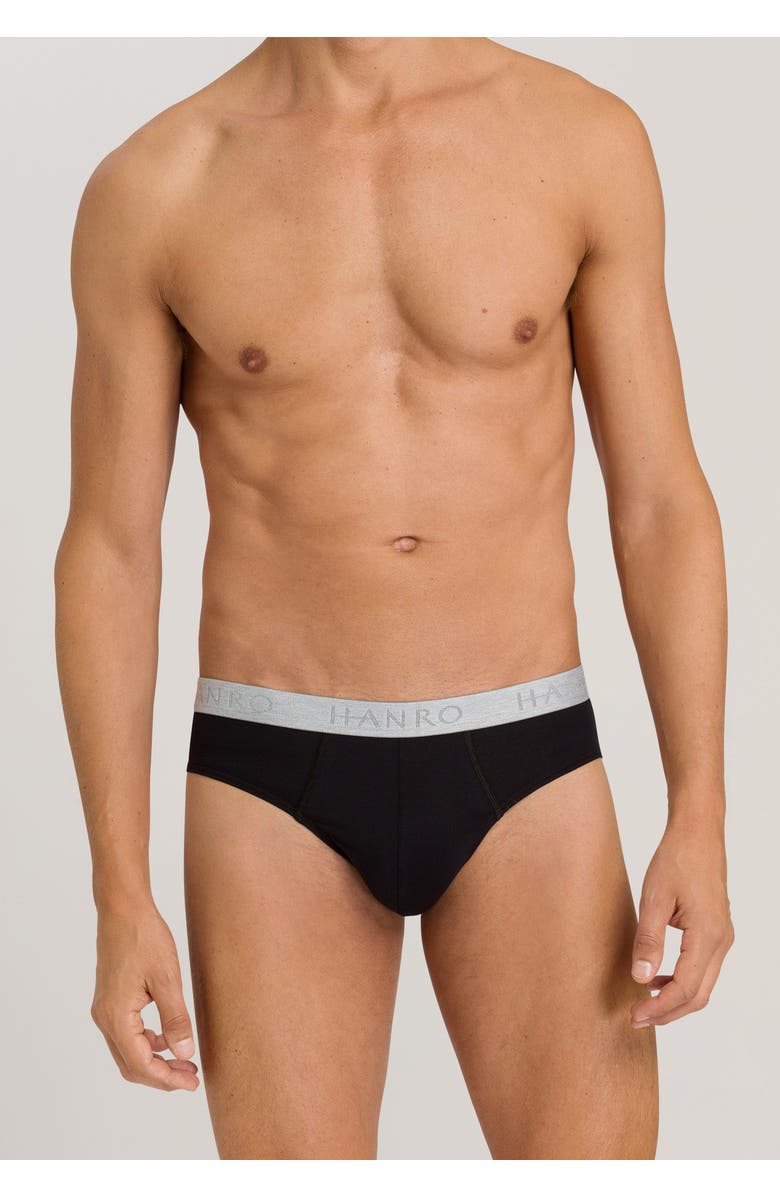 Hanro Cotton Essentials 2-Pack Cotton Briefs, Alternate, color, Black