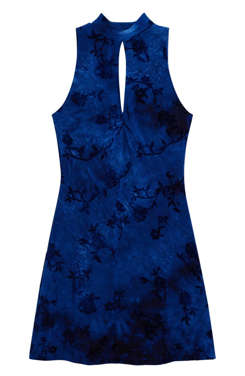 Desigual Floral Keyhole Neck Minidress, Alternate, color, Dark Blue
