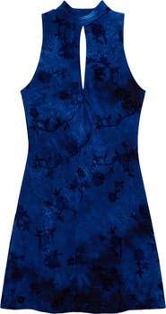 Desigual Floral Keyhole Neck Minidress