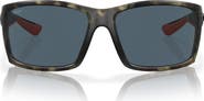 Costa Del Mar 64mm Mirrored Polarized Rectangular Sunglasses