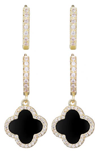 Adornia Set Of 2 Assorted Cubic Zirconia Hoop Earrings
