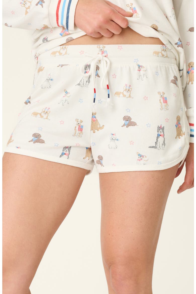 Red, White & Woof Jersey Pajama Shorts, Main, color, IVORY