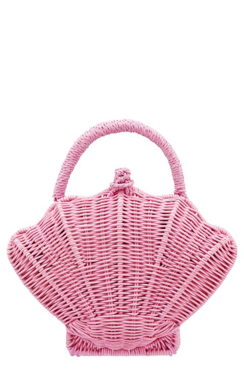 Shelly Rattan Top Handle Bag