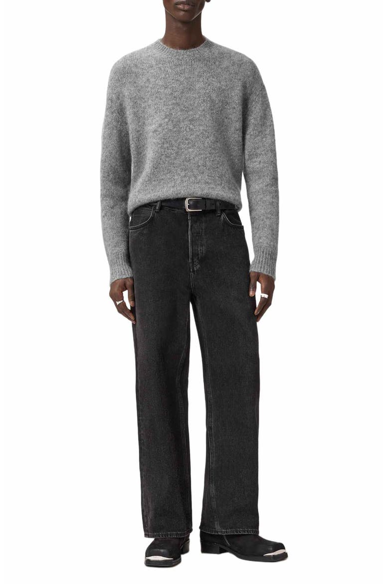 Coby Crewneck Wool & Mohair Sweater, Alternate, color, GREY MARL