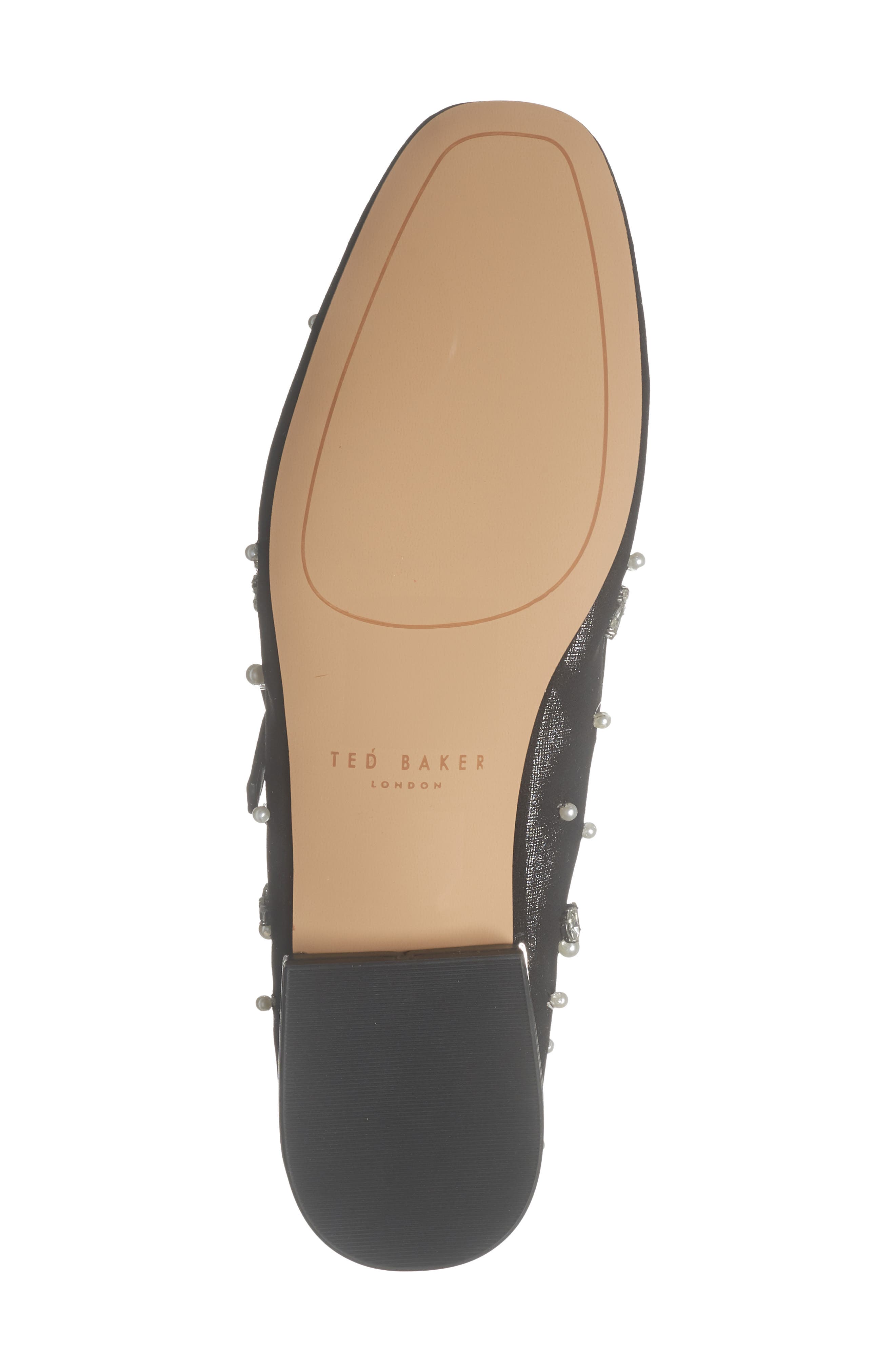 Ted Baker London Darcy Embellished Mesh Mary Jane Flat, Alternate, color, Black