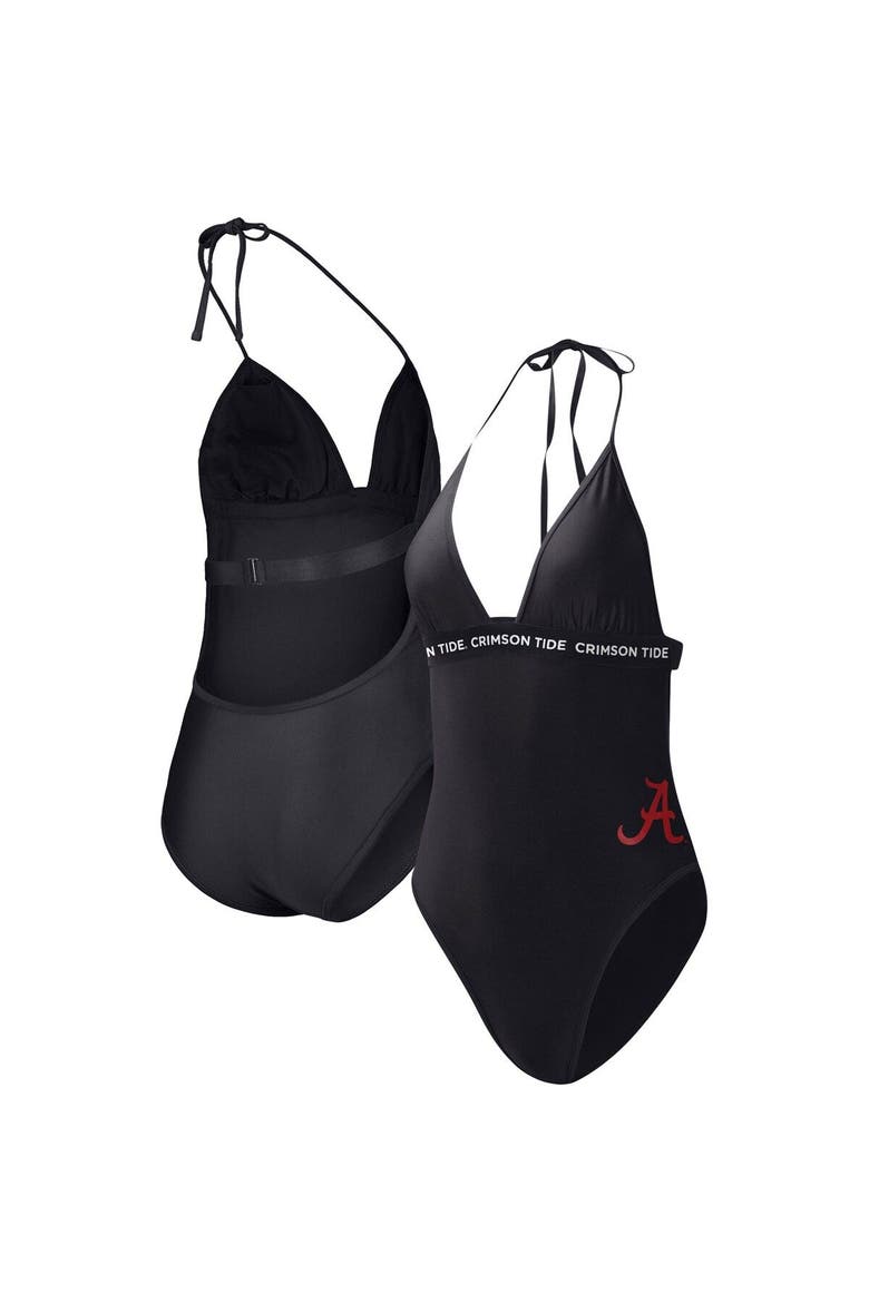 Women's G-III 4Her by Carl Banks Black Alabama Crimson Tide Full Count One-Piece Swimsuit, Main, color, Black