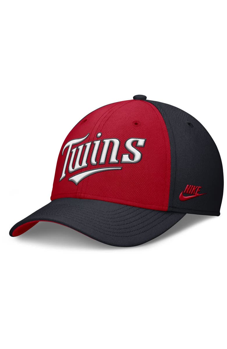Nike Men's Nike Navy/Red Minnesota Twins Rise Swoosh Performance Flex Hat, Alternate, color,