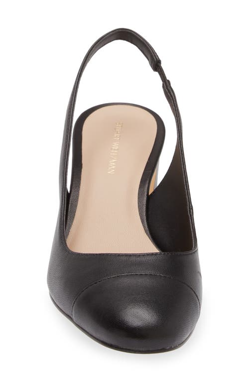 Stuart Weitzman Pearla T-strap Slingback Sandal In Black