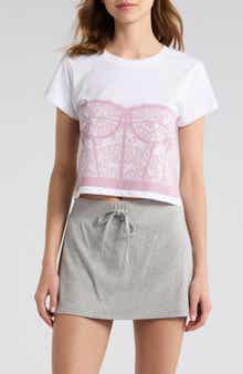 Corset Graphic Crop Tee