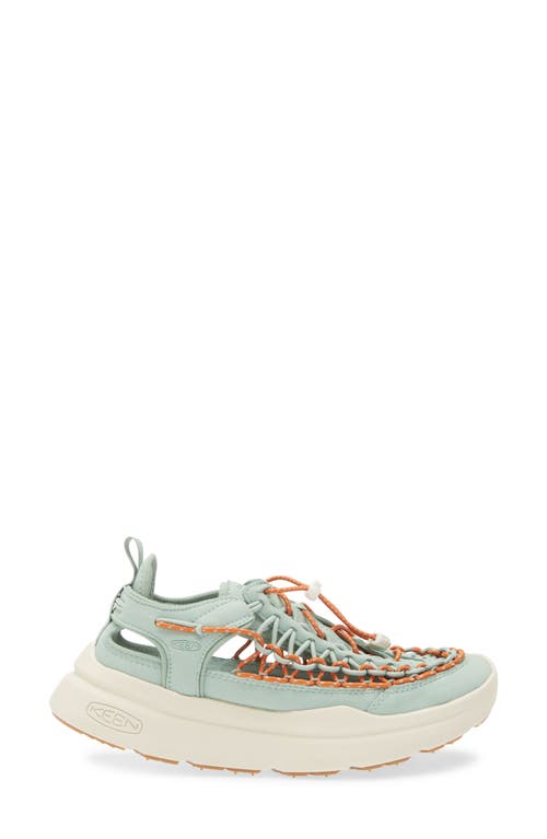 Keen Uneek Hiking Platform Sandal In Granite Green/birch