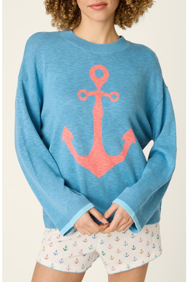 Meet Me by the Sea Sweater, Main, color, MARINE BLUE