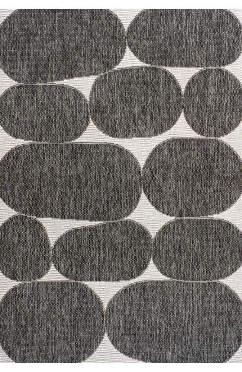 JONATHAN Y Rayna Modern Geometric Organic Shapes Indoor/Outdoor Area Rug, Main, color, Black/Cream