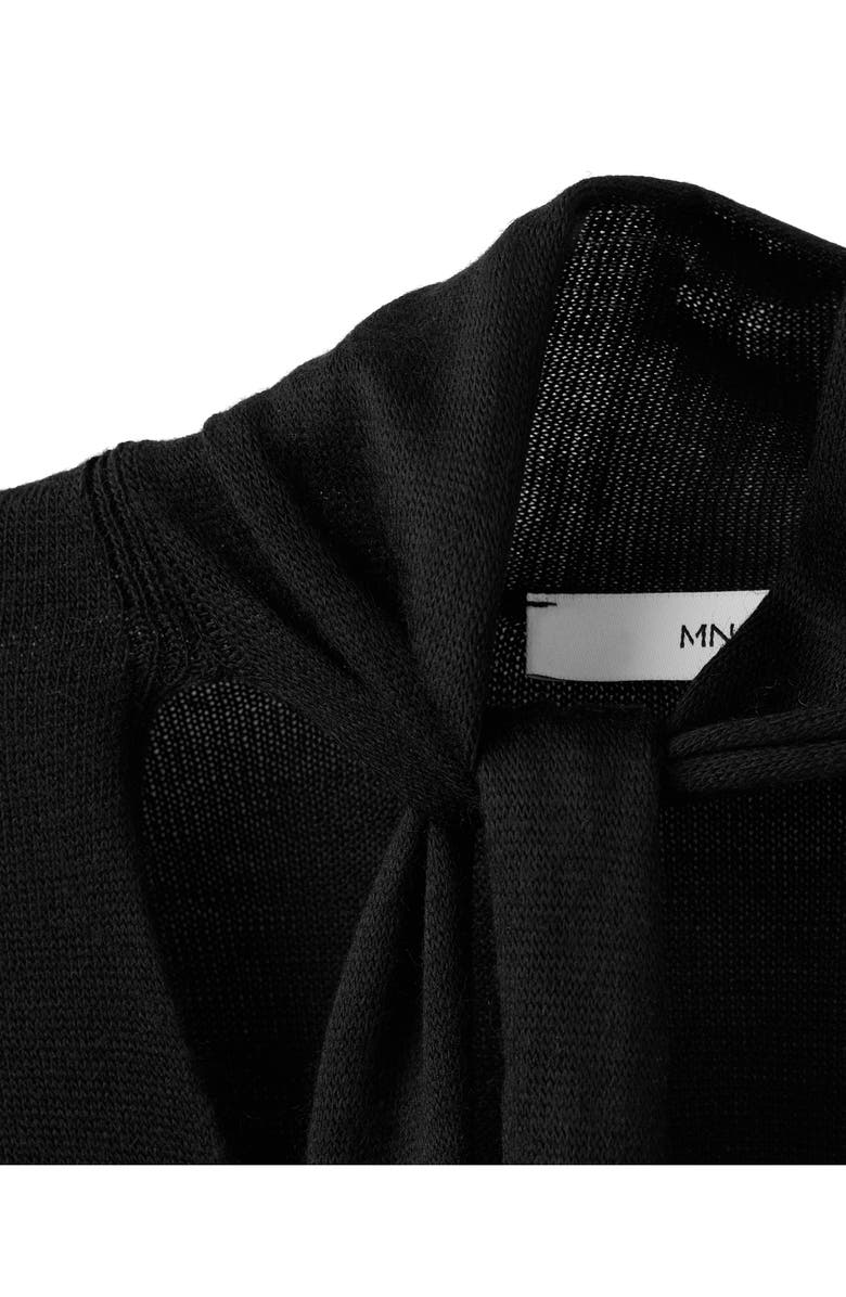 MANGO V-Neck Sweater with Scarf, Alternate, color, 