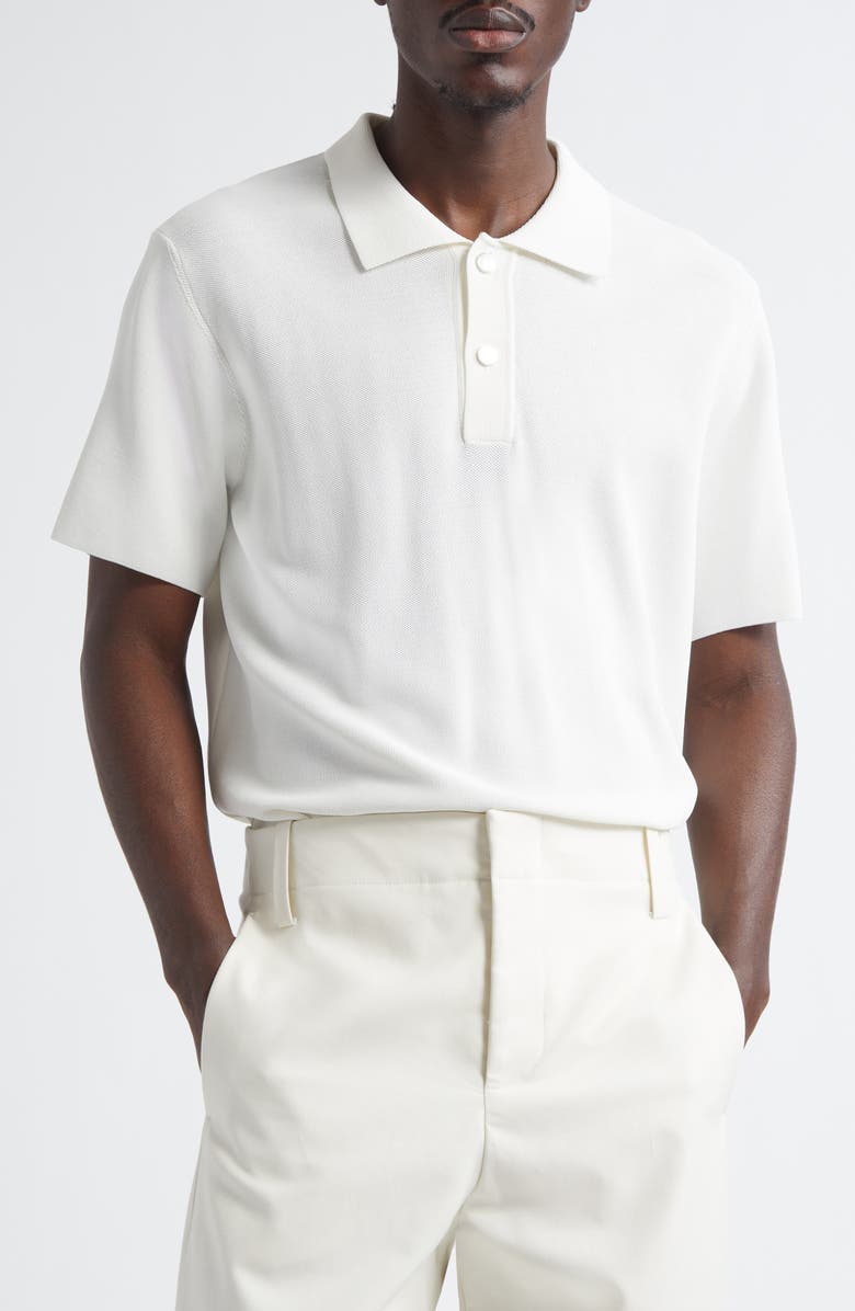 Jacquemus Le Polo Maille Loose Fit Piqué Polo, Main, color, Off-White